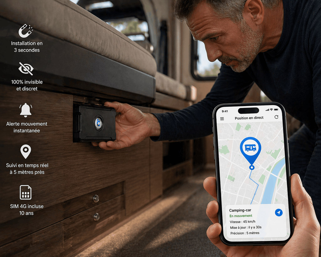 Traceur GPS Camping - Car & Van – Magnétique - Campix