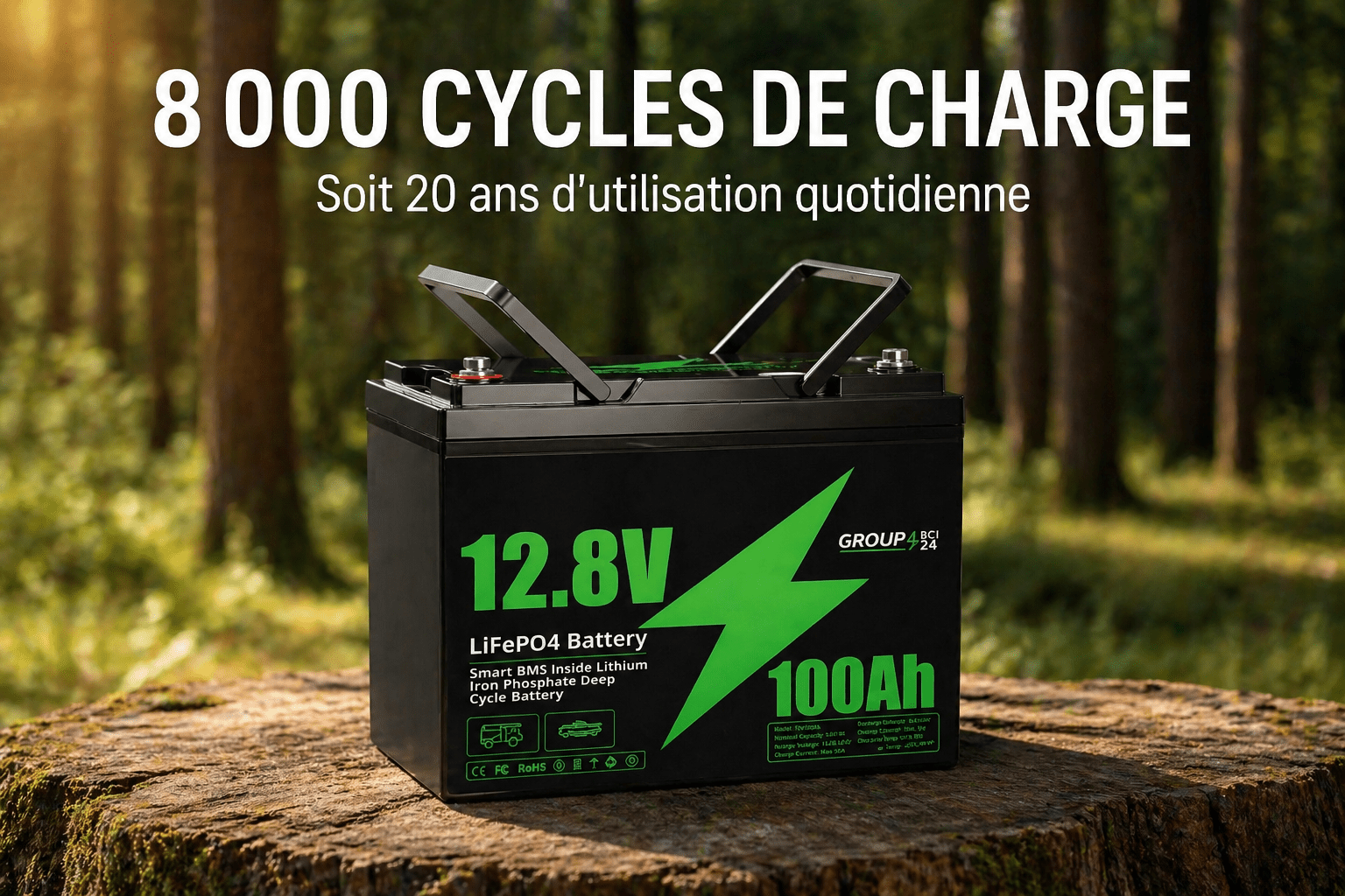 Batterie Lithium LiFePO4 12V – Camping - Car & Van - Campix