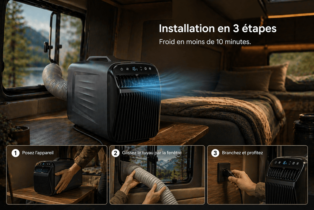 Climatiseur Portable Camping - Car – Froid & Chaud 5200 BTU - Campix