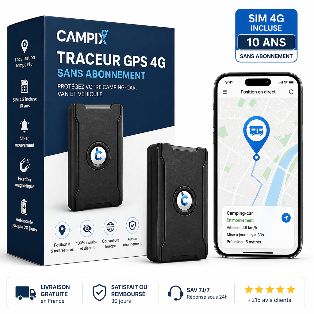 Traceur GPS Camping - Car & Van – Magnétique - Campix