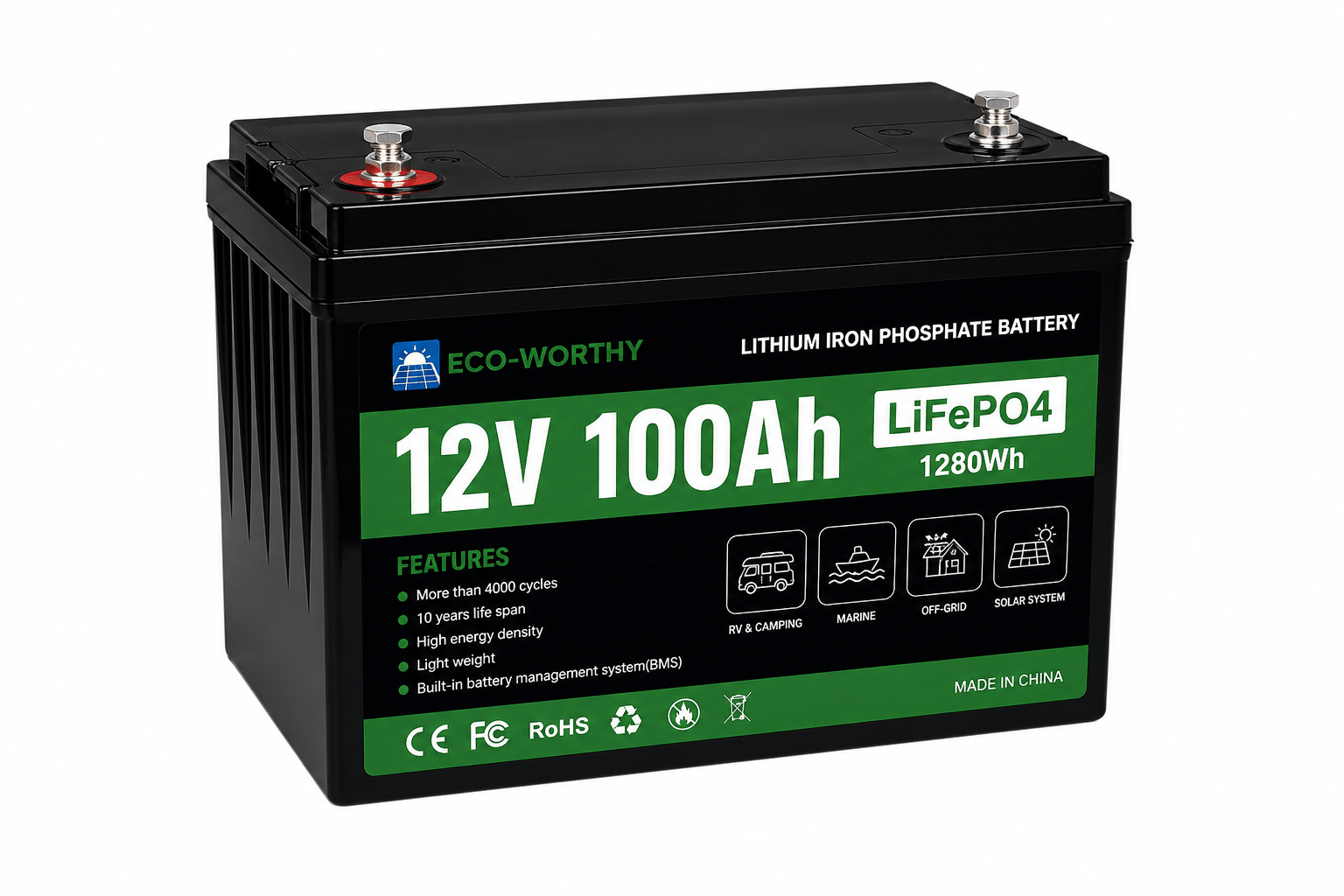 Batterie Lithium LiFePO4 12V – Camping - Car & Van - Campix